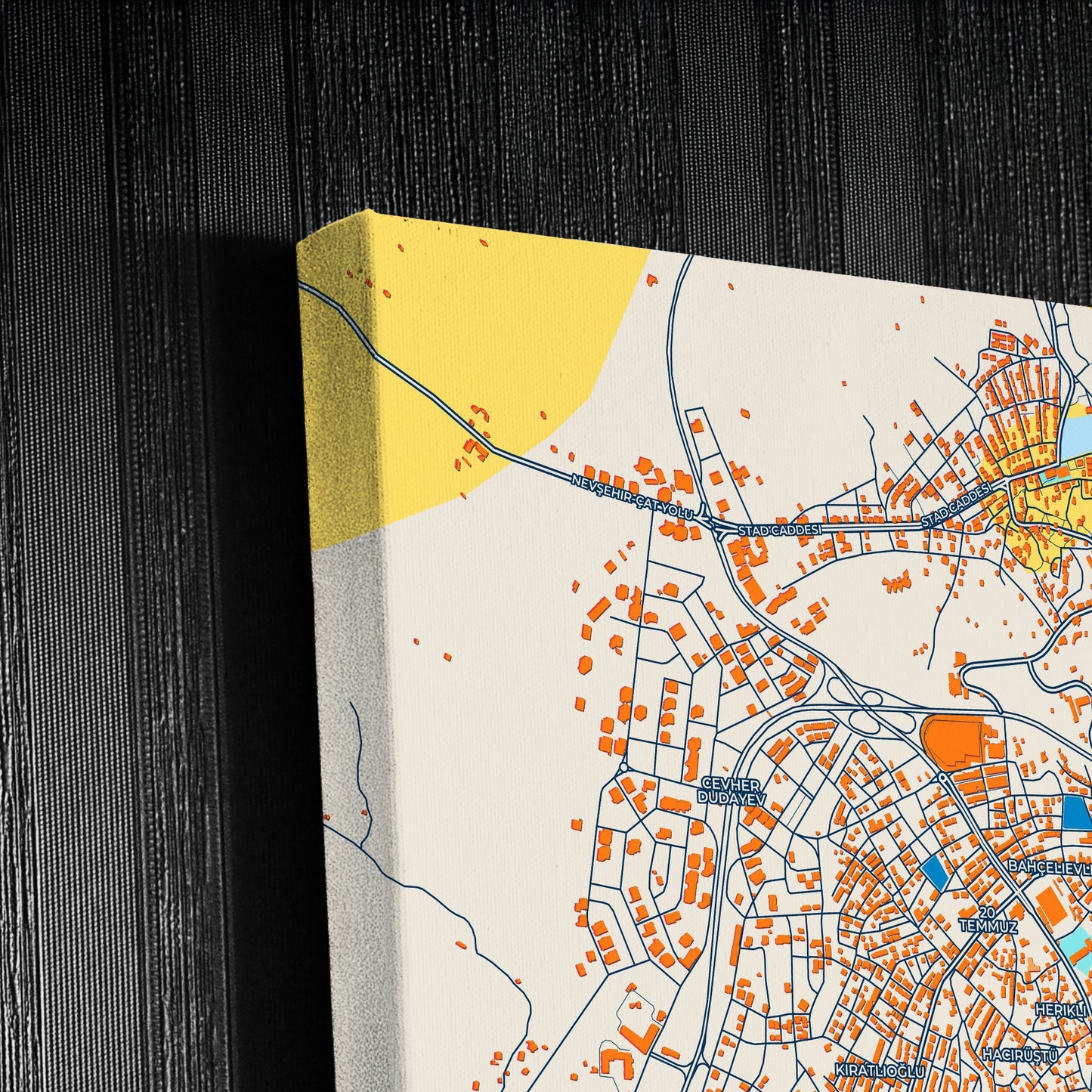Nevşehi̇r Turkey Colorful City Map Canvas Print Detail