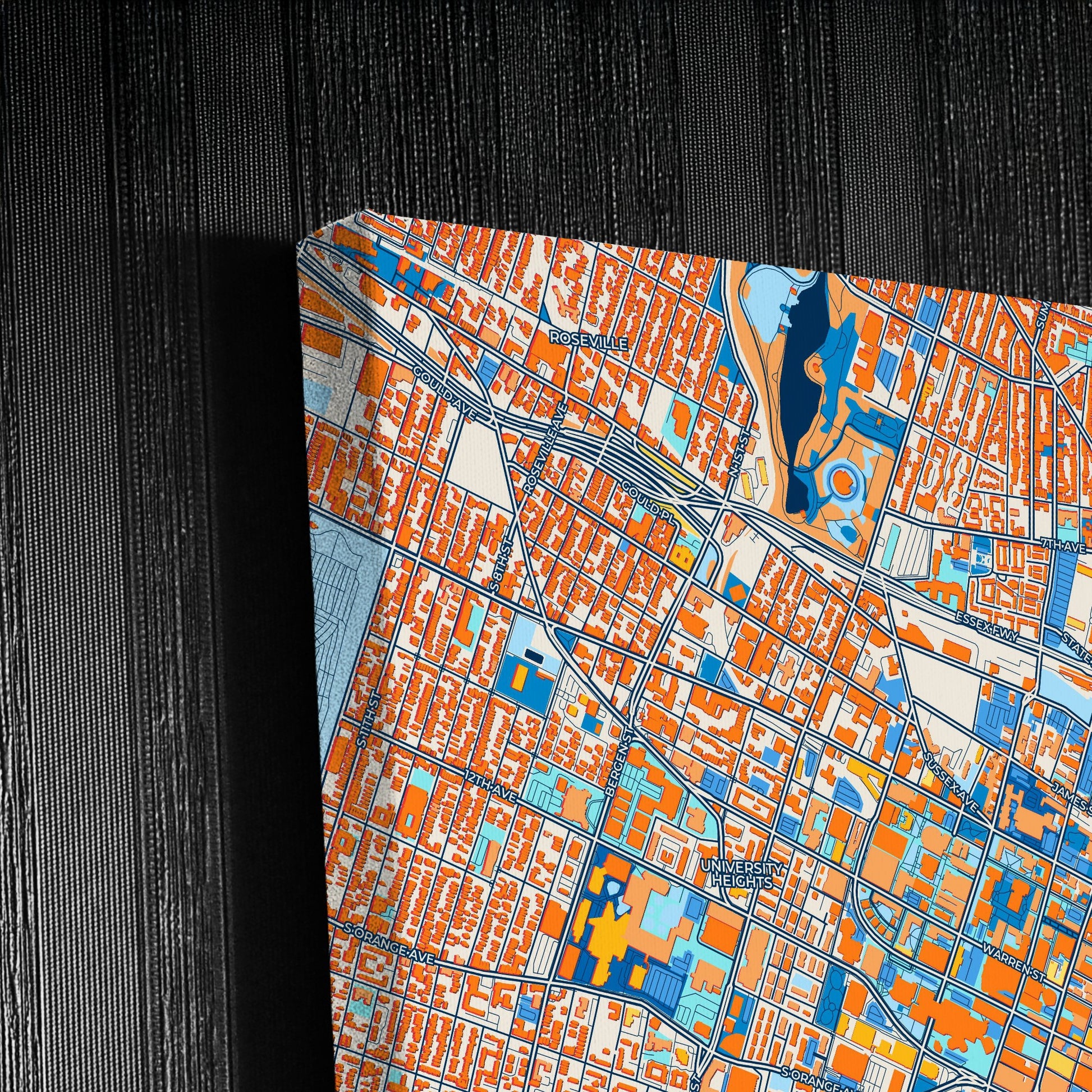 Newark New Jersey Colorful City Map Canvas Print Detail
