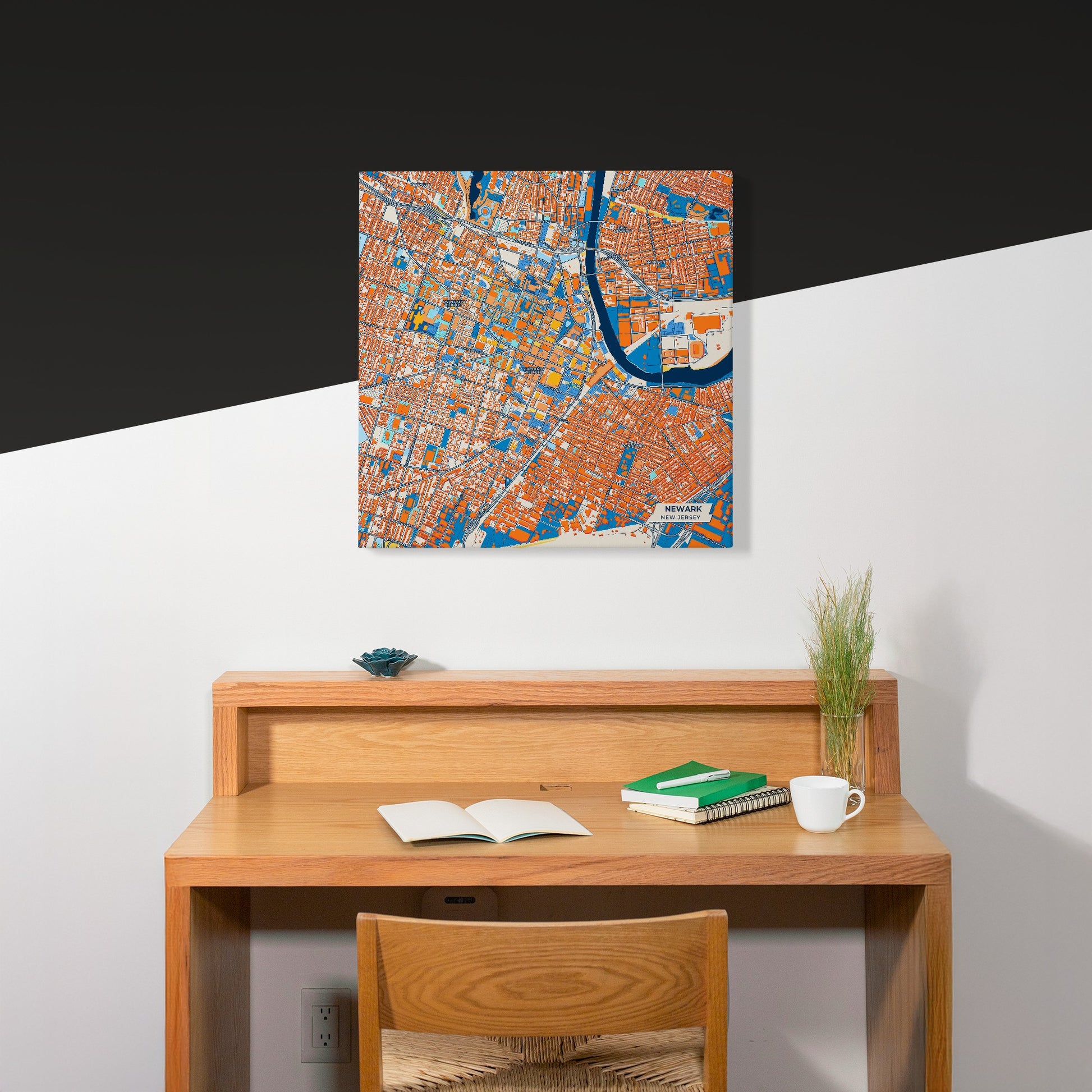 Newark New Jersey Colorful City Map Canvas Print Scene