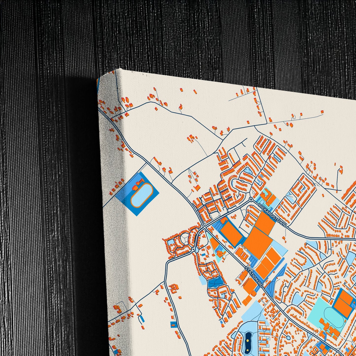 Newbridge Ireland Colorful City Map Canvas Print Detail