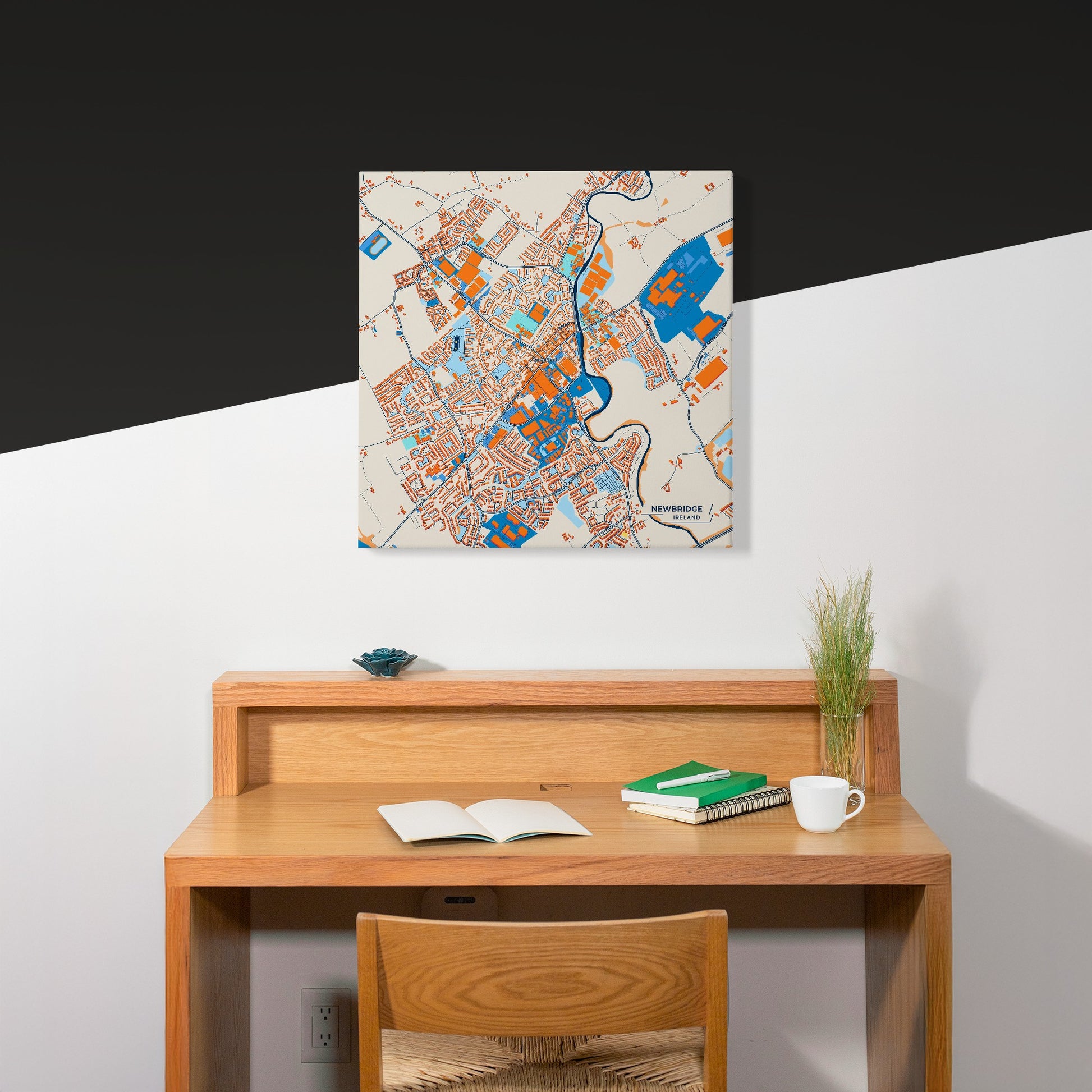 Newbridge Ireland Colorful City Map Canvas Print Scene