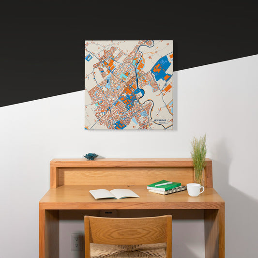Newbridge Ireland Colorful City Map Canvas Print Scene