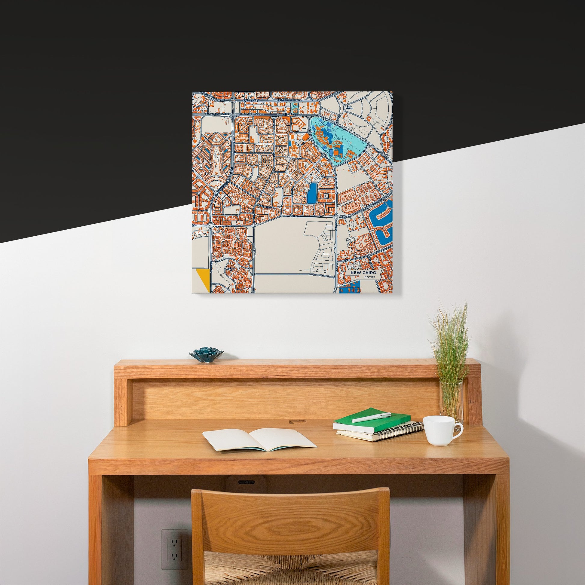 New Cairo Egypt Colorful City Map Canvas Print Scene