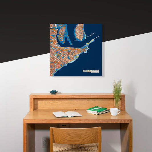 Newcastle–Maitland Australia Colorful City Map Canvas Print Scene