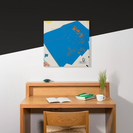 Newcastle South Africa Colorful City Map Canvas Print Scene