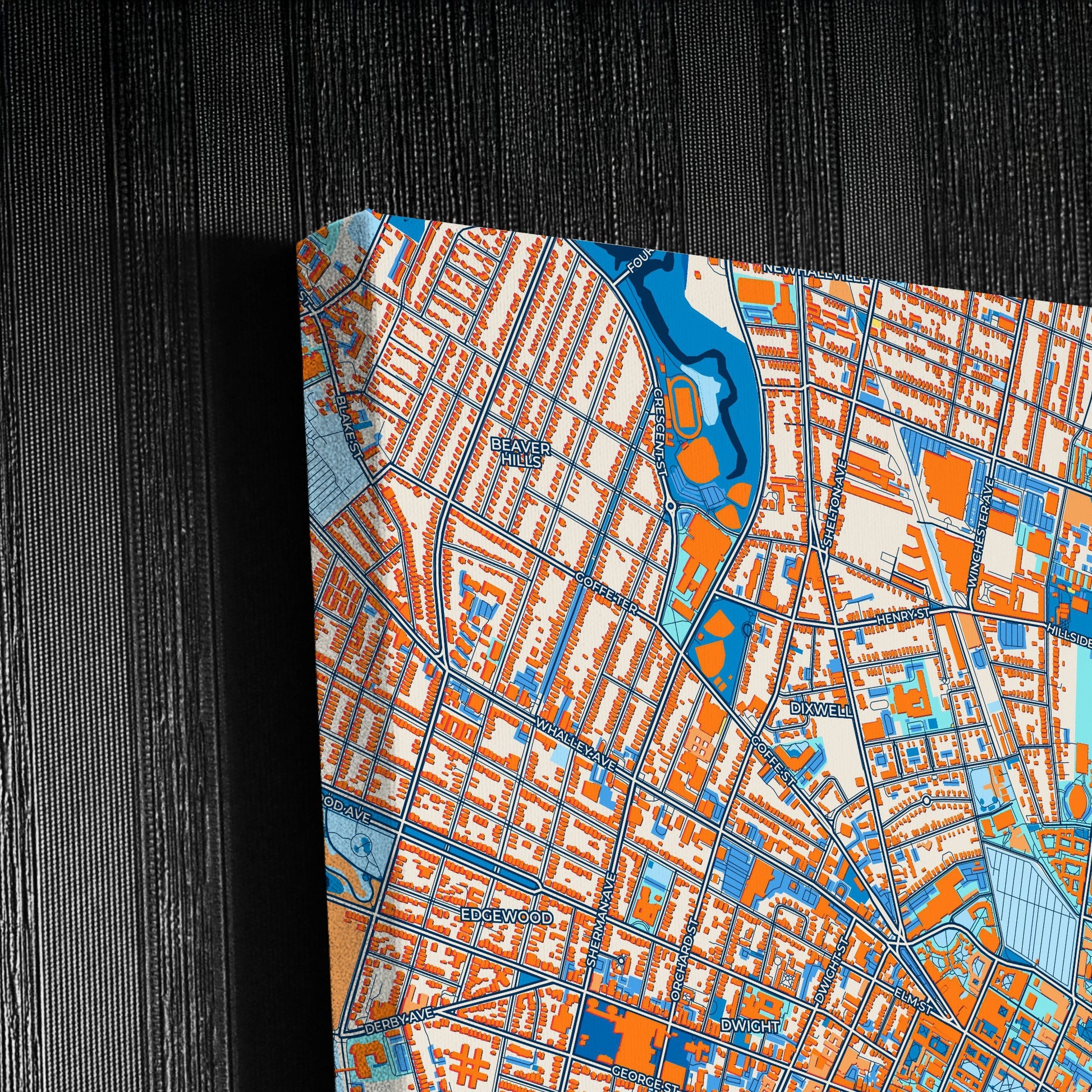 New Haven Connecticut Colorful City Map Canvas Print Detail