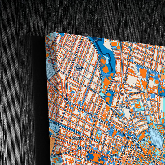 New Haven Connecticut Colorful City Map Canvas Print Detail