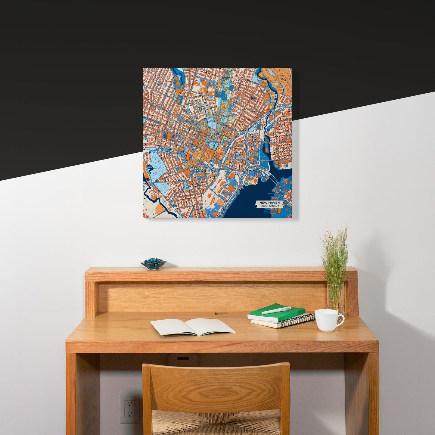 New Haven Connecticut Colorful City Map Canvas Print Scene