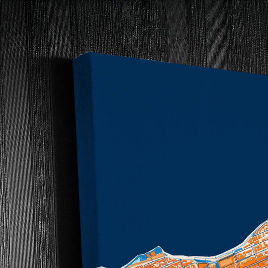 New Plymouth New Zealand Colorful City Map Canvas Print Detail