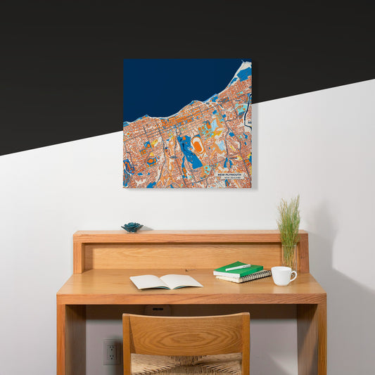 New Plymouth New Zealand Colorful City Map Canvas Print Scene