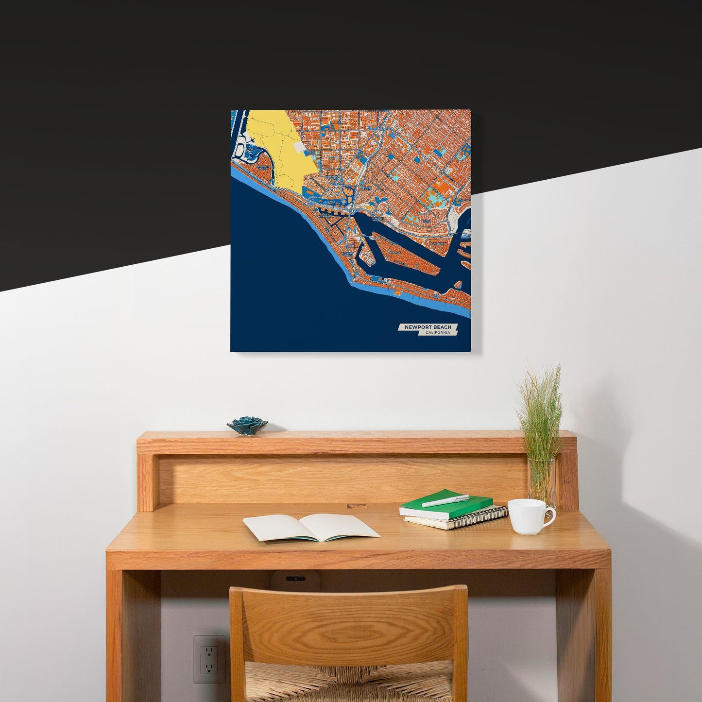 Newport Beach California Colorful City Map Canvas Print Scene