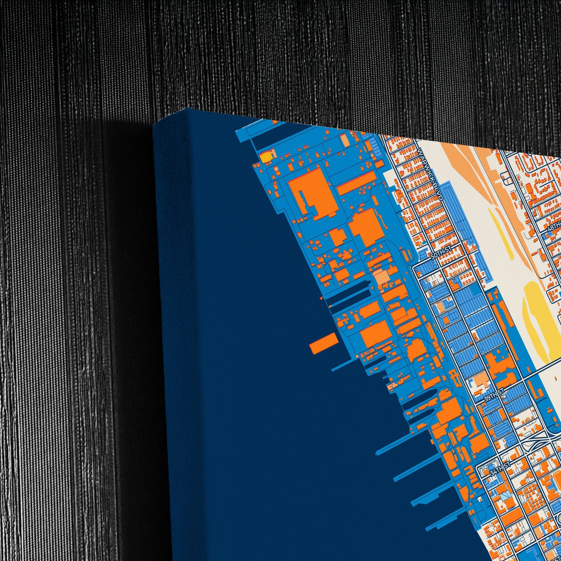 Newport News Virginia Colorful City Map Canvas Print Detail