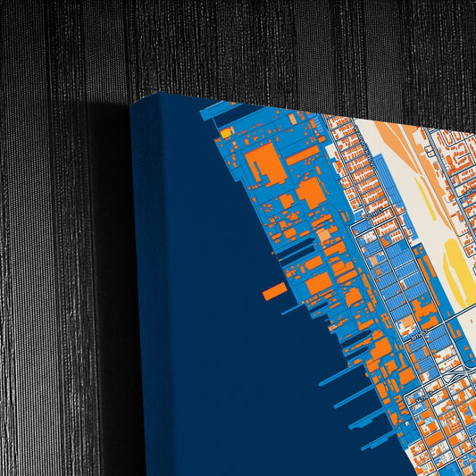 Newport News Virginia Colorful City Map Canvas Print Detail