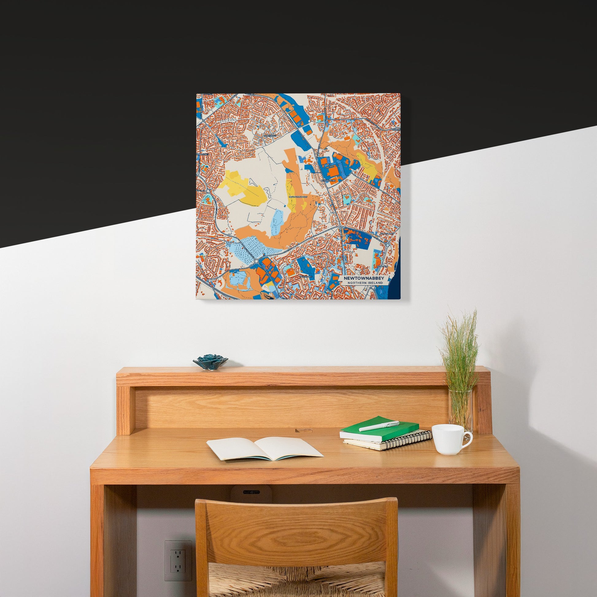 Newtownabbey Northern Ireland Colorful City Map Canvas Print Scene