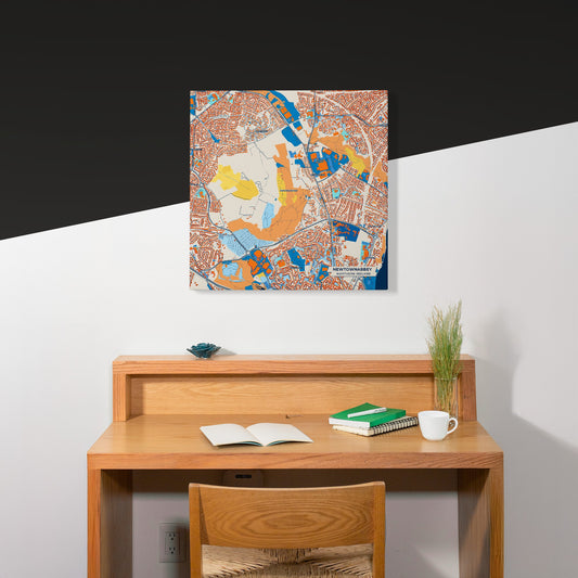 Newtownabbey Northern Ireland Colorful City Map Canvas Print Scene