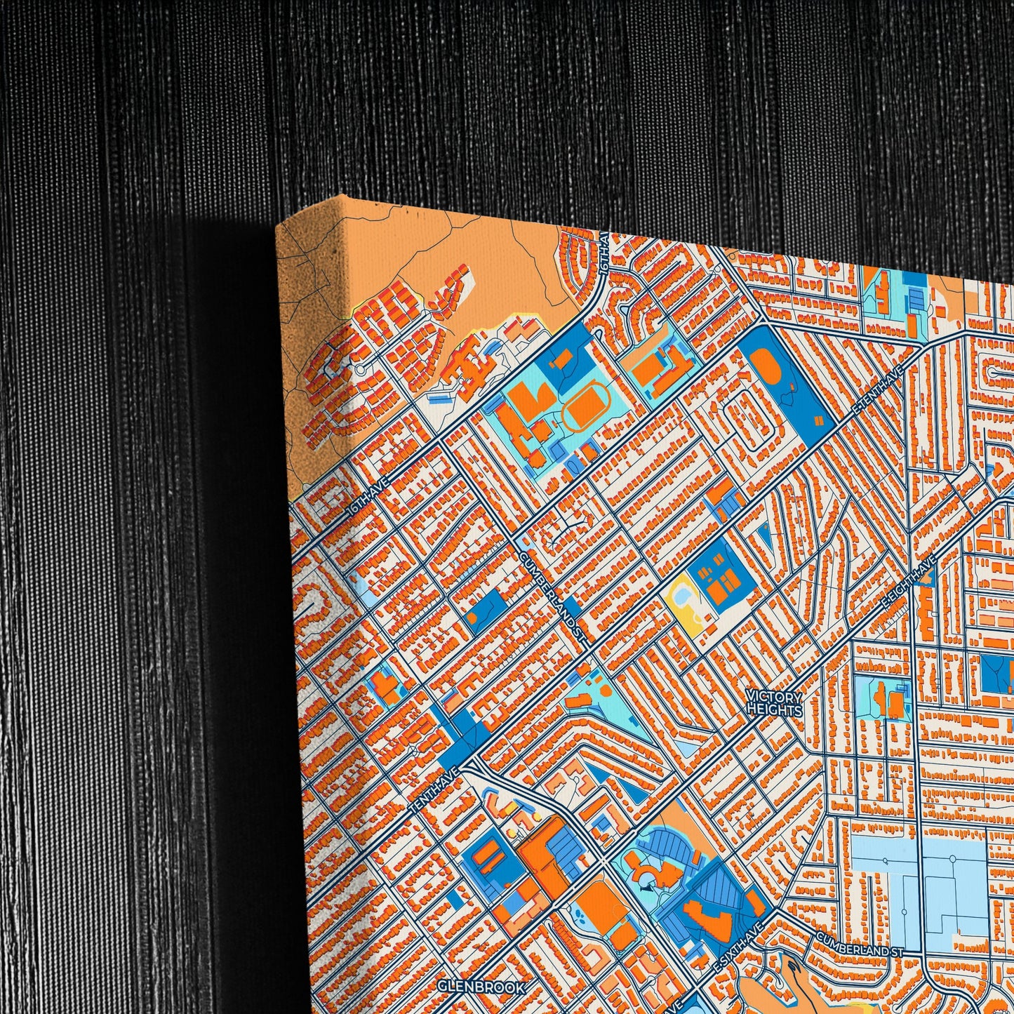 New Westminster Canada Colorful City Map Canvas Print Detail