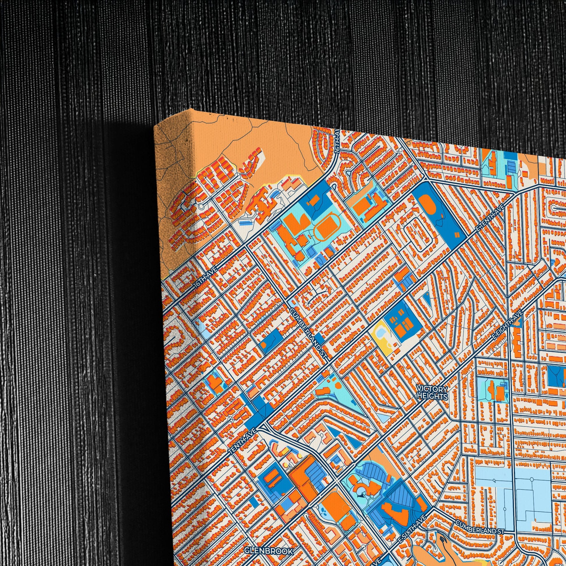 New Westminster Canada Colorful City Map Canvas Print Detail