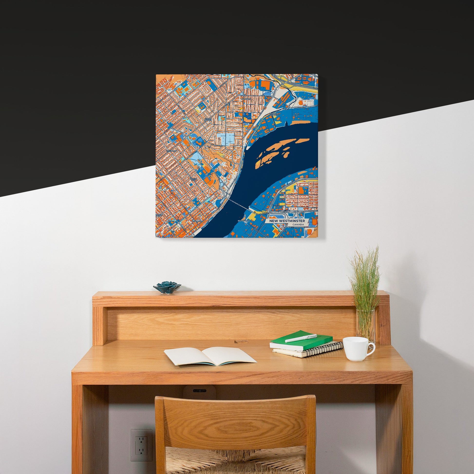 New Westminster Canada Colorful City Map Canvas Print Scene