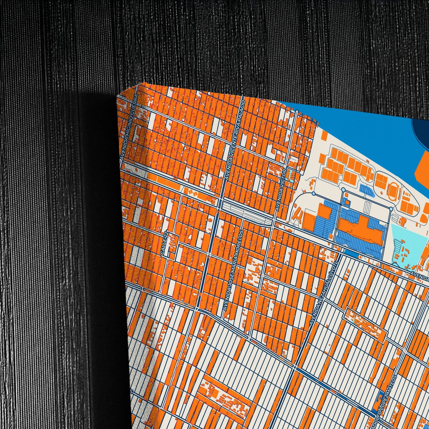 Nezahualcóyotl Mexico Colorful City Map Canvas Print Detail