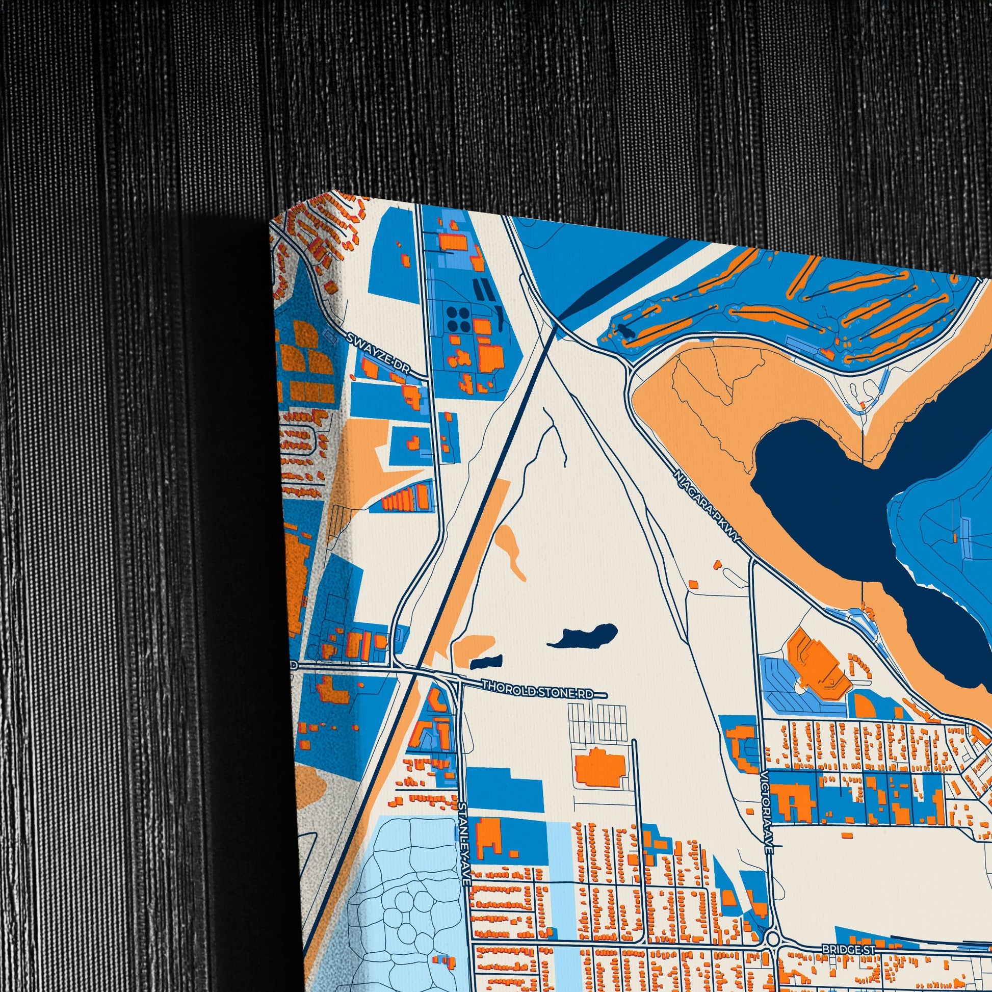 Niagara Falls Canada Colorful City Map Canvas Print Detail