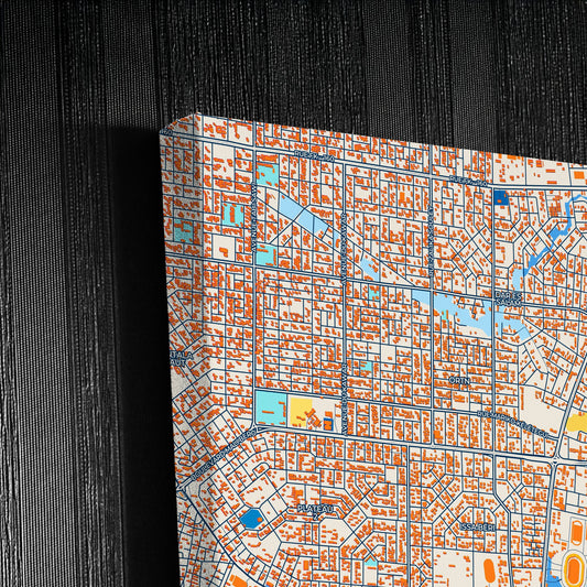 Niamey Niger Colorful City Map Canvas Print Detail