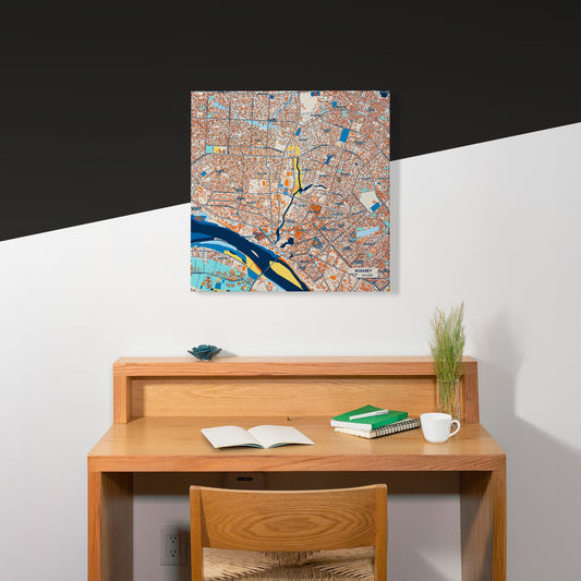 Niamey Niger Colorful City Map Canvas Print Scene