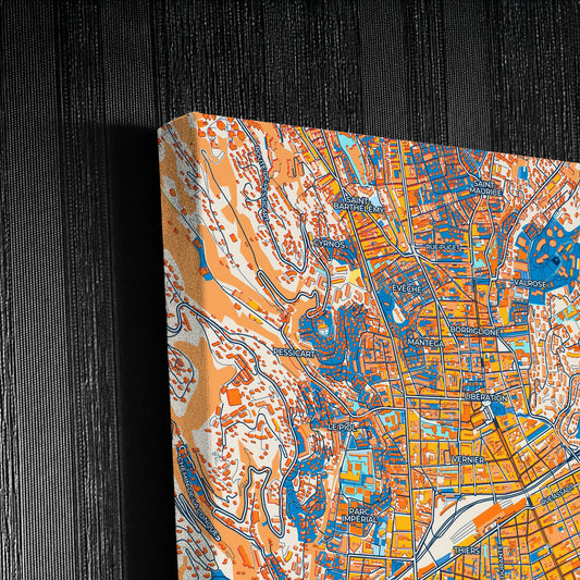 Nice France Colorful City Map Canvas Print Detail
