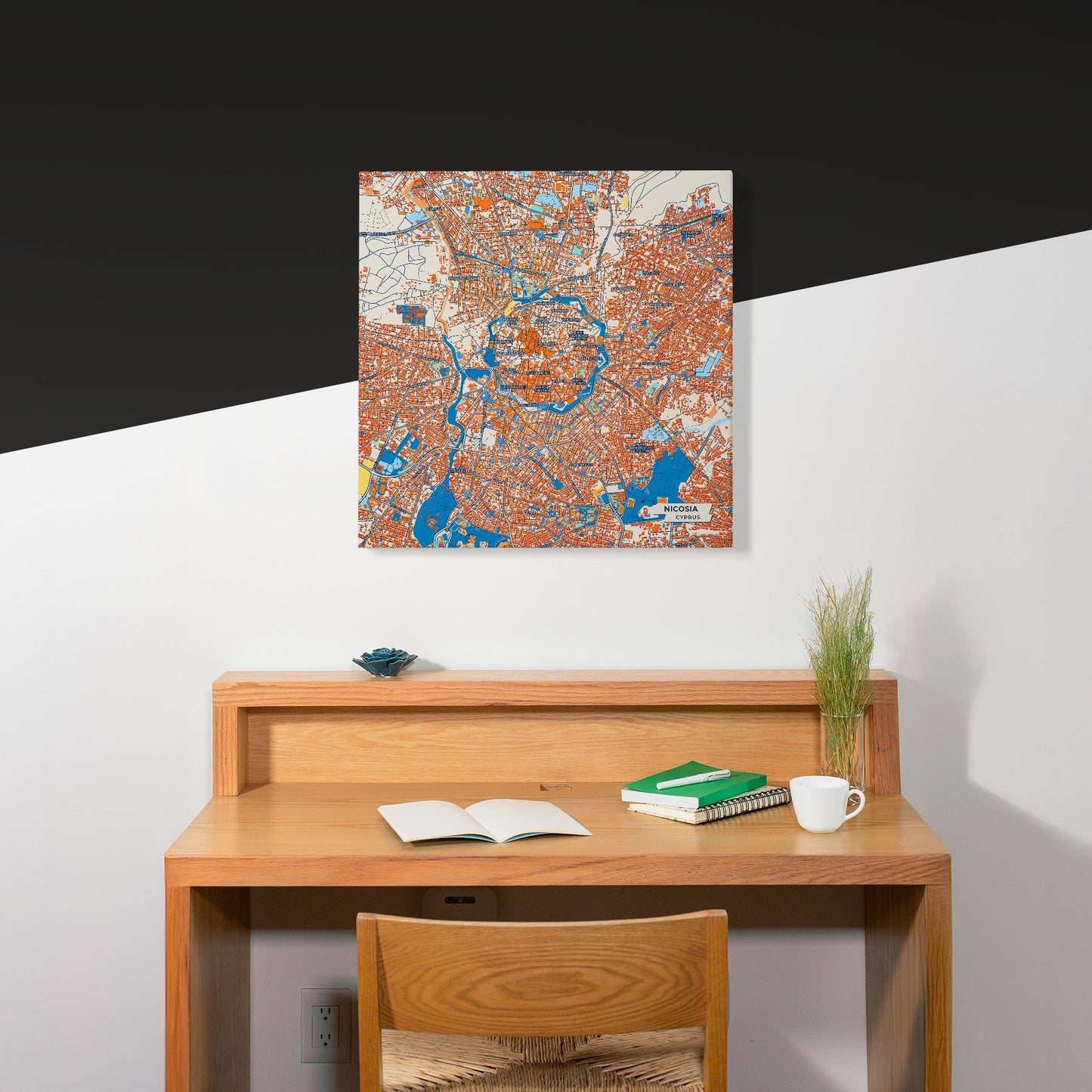 Nicosia   Cyprus Colorful City Map Canvas Print Scene