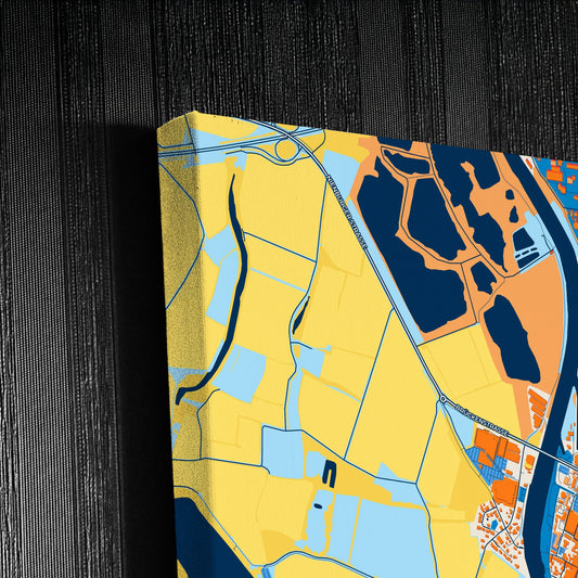 Nienburg/Weser Germany Colorful City Map Canvas Print Detail