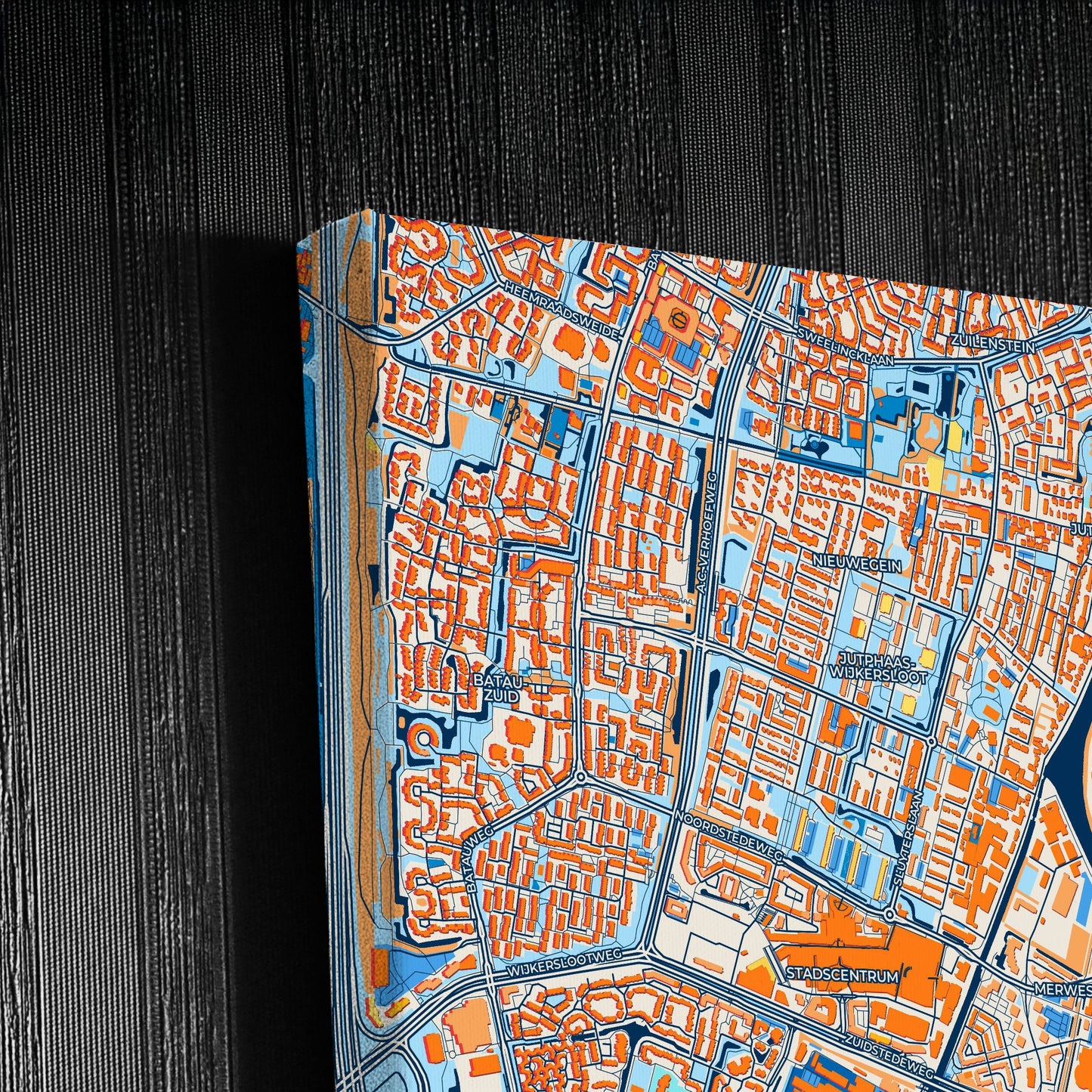 Nieuwegein Netherlands Colorful City Map Canvas Print Detail