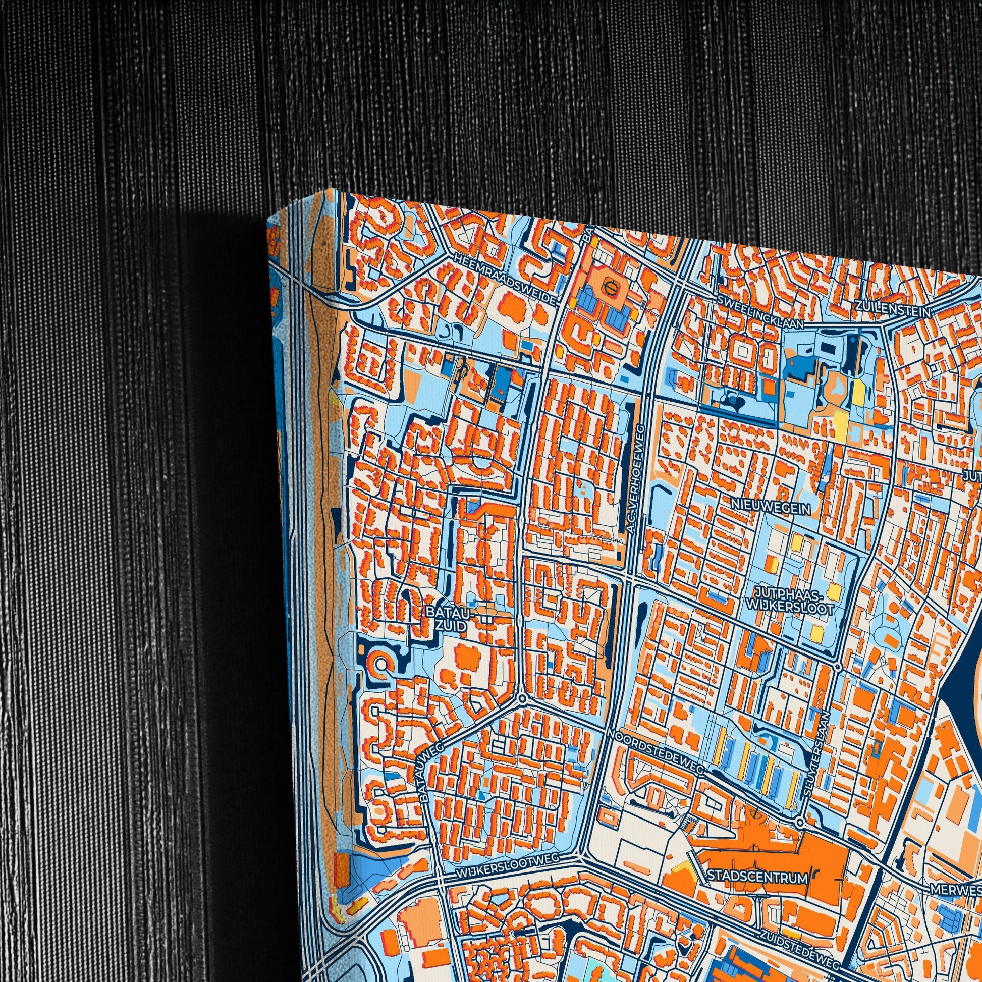 Nieuwegein Netherlands Colorful City Map Canvas Print Detail