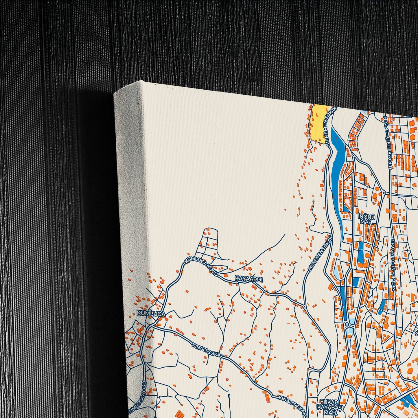 Ni̇ğde Turkey Colorful City Map Canvas Print Detail