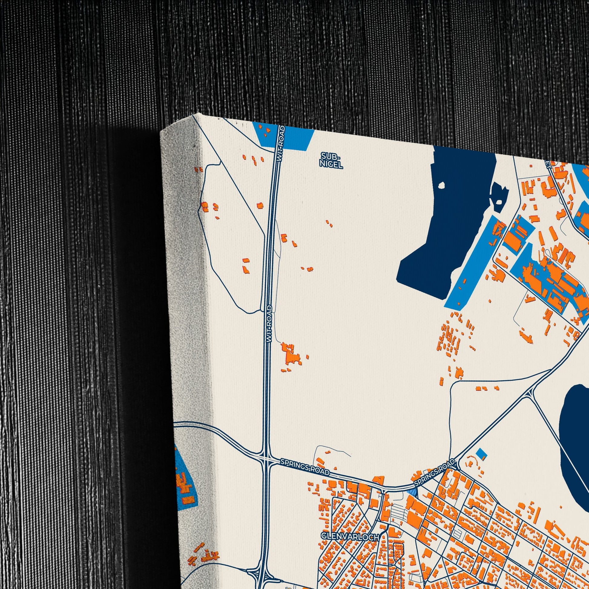 Nigel South Africa Colorful City Map Canvas Print Detail