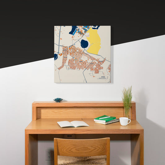 Nigel South Africa Colorful City Map Canvas Print Scene