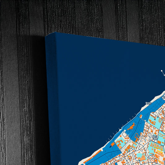 Niigata Japan Colorful City Map Canvas Print Detail