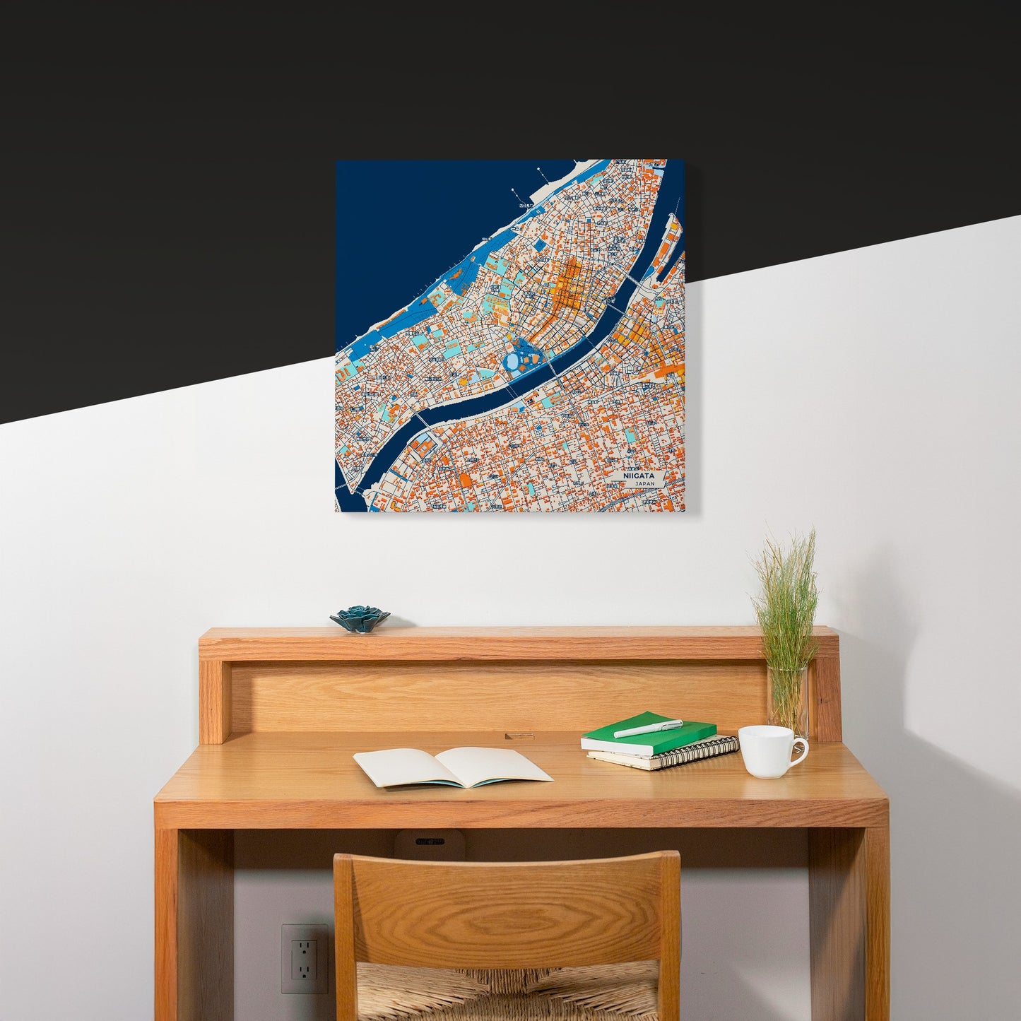 Niigata Japan Colorful City Map Canvas Print Scene