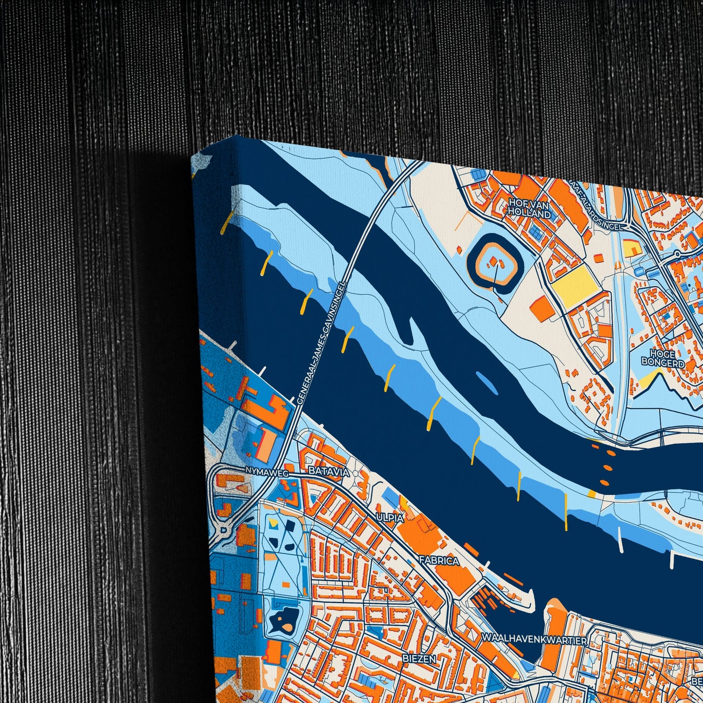 Nijmegen Netherlands Colorful City Map Canvas Print Detail