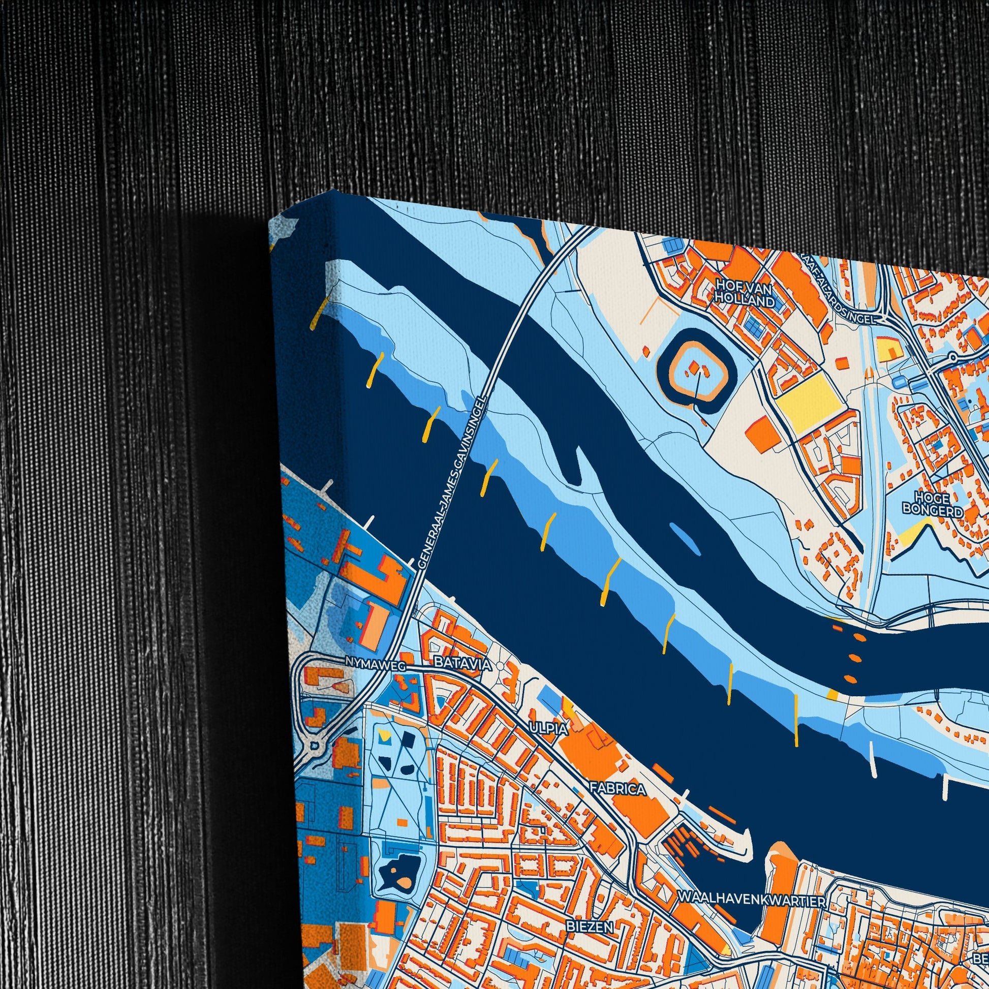 Nijmegen Netherlands Colorful City Map Canvas Print Detail