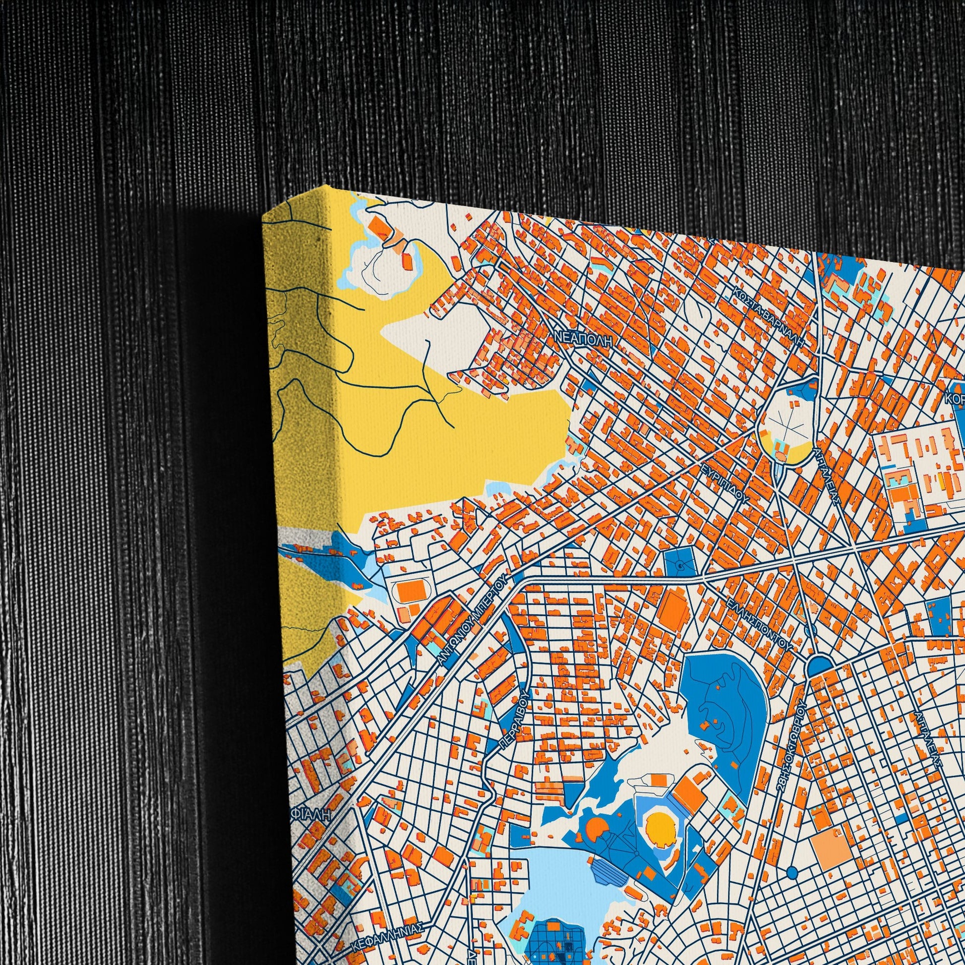 Νικαια Greece Colorful City Map Canvas Print Detail