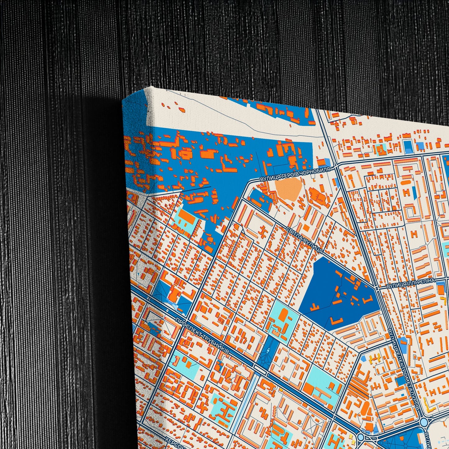 Нікопол Ukraine Colorful City Map Canvas Print Detail