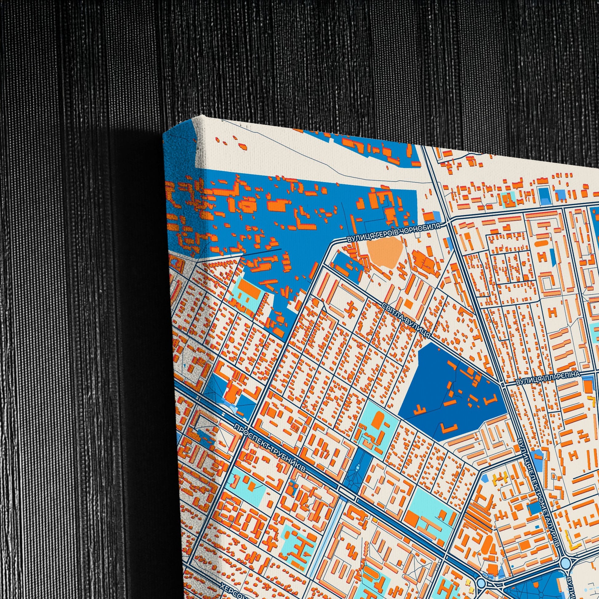 Нікопол Ukraine Colorful City Map Canvas Print Detail