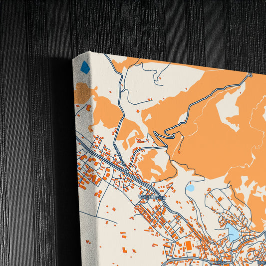 Ni̇ksar Turkey Colorful City Map Canvas Print Detail