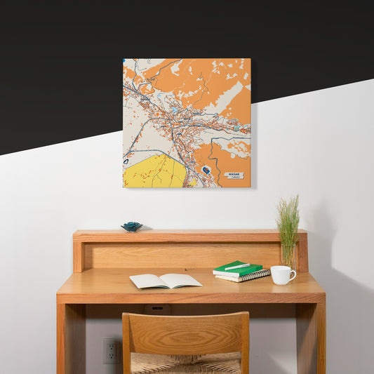 Ni̇ksar Turkey Colorful City Map Canvas Print Scene