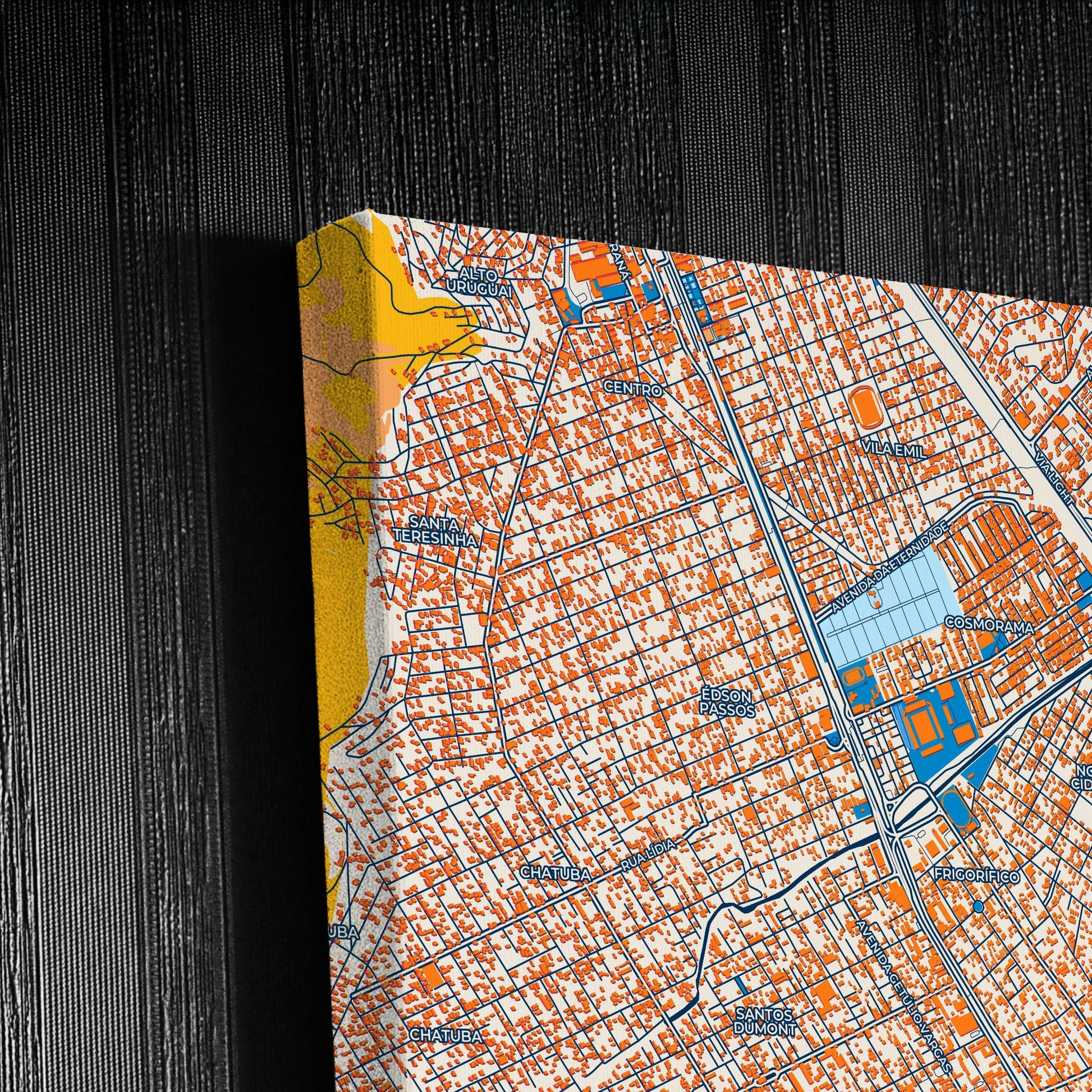 Nilopolis Brazil Colorful City Map Canvas Print Detail
