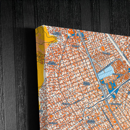 Nilopolis Brazil Colorful City Map Canvas Print Detail