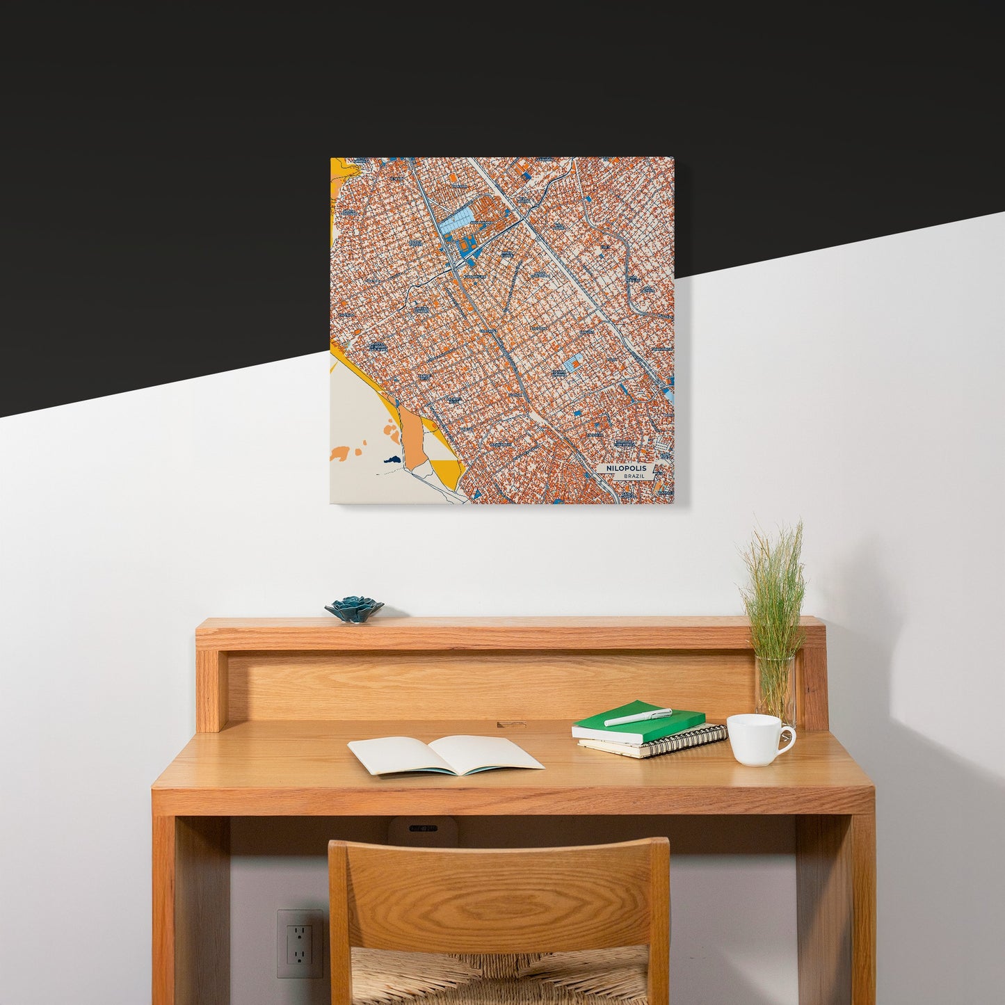 Nilopolis Brazil Colorful City Map Canvas Print Scene