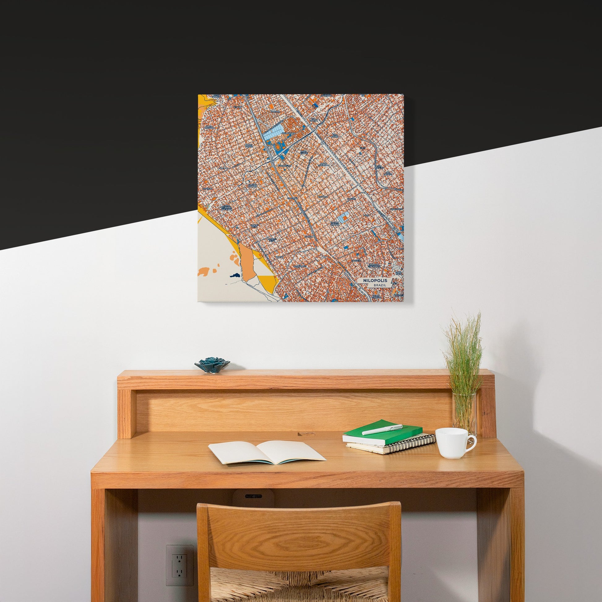 Nilopolis Brazil Colorful City Map Canvas Print Scene