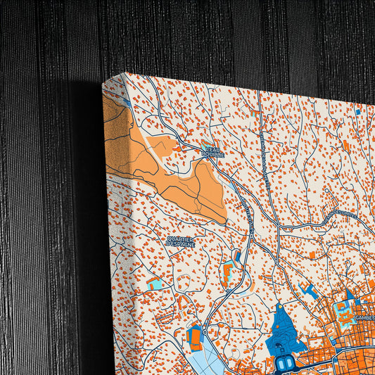 Nîmes France Colorful City Map Canvas Print Detail