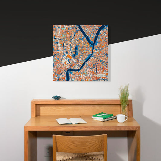 Ningbo China Colorful City Map Canvas Print Scene