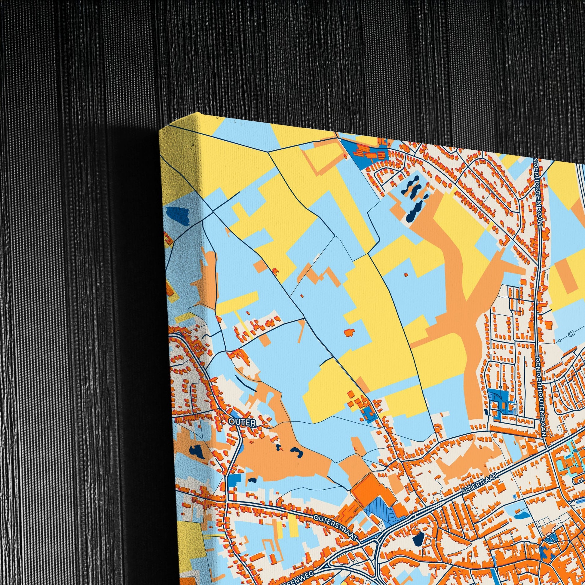 Ninove Belgium Colorful City Map Canvas Print Detail